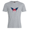 The WRS Canterbury University of Southern Indiana Women Club Plain Tee features a gray cotton blend, short sleeves, and a winged navy/red "USI Women's Rugby" chest logo—combining comfort and style for every fan.