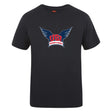 The University of Southern Indiana Women Club Plain Tee by WRS Canterbury is a black cotton blend t-shirt featuring a winged "USI" logo with "Women's Rugby" beneath, printed on the chest—combining comfort and style for fans and players.