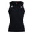 The University of Southern Indiana Women Club Dry Singlet by EMB Canterbury is a sleeveless black athletic tank with a small white Canterbury logo and winged "DRC" chest logo—ideal workout gear.