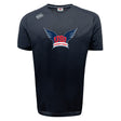 The WRS Canterbury University of Southern Indiana Women Tempo Vapodri T-Shirt features short sleeves, a winged USI Rugby logo with red text on the chest, and a white CCC logo—ideal as a breathable, moisture-wicking performance shirt.