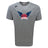 The University of Southern Indiana Women Tempo Vapodri T-Shirt by WRS Canterbury is a gray short-sleeve athletic tee featuring a blue winged logo and red "USI Women's Rugby" text on the front.
