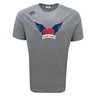 The University of Southern Indiana Women Tempo Vapodri T-Shirt by WRS Canterbury is a gray short-sleeve athletic tee featuring a blue winged logo and red "USI Women's Rugby" text on the front.
