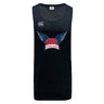 The WRS Canterbury University of Southern Indiana Women Tempo Vapodri Singlet features "USI Women's Rugby" and a winged logo on the chest, Canterbury logo on the shoulder, recycled polyester fabric, and advanced VapoDri comfort technology.
