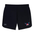 The EMB Canterbury University of Southern Indiana Women’s Elite Woven Short features the Canterbury logo on the left leg and offers zippered pockets for secure storage—perfect for training sessions.