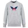 The University of Southern Indiana Women Club Crew Sweatshirt by WRS Canterbury is a gray, ultra-soft top with a "USI Women's Rugby" front logo in red and dark blue wings, plus an embroidered CCC logo on the left sleeve.