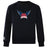 The WRS Canterbury University of Southern Indiana Women Club Crew Sweatshirt in black features "USI Women's Rugby" and winged logo on the chest, plus an embroidered CCC logo on the left sleeve.