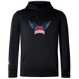 The WRS Canterbury University of Southern Indiana Women Club Lightweight Hoodie showcases a winged "USI Women's Rugby" chest logo, a white logo on the sleeve, and a kangaroo pocket—ideal for Canterbury fans.