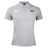 Light grey University of Southern Indiana Women Waimak Polo by EMB Canterbury featuring short sleeves, a collar with three buttons, a white Canterbury logo on the right chest, and a winged "USA" emblem on the left chest.