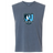 EMB S&S Activewear Minneapolis Mayhem Rugby Unisex Heavyweight Cotton Garment-Dyed Mid-Length Muscle Tee—sleeveless and blue, featuring the Minneapolis Mayhem Rugby logo in white, black, and blue on the chest.