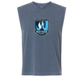 EMB S&S Activewear Minneapolis Mayhem Rugby Unisex Heavyweight Cotton Garment-Dyed Mid-Length Muscle Tee—sleeveless and blue, featuring the Minneapolis Mayhem Rugby logo in white, black, and blue on the chest.