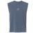 Blue SUNY Maritime Men’s Rugby Unisex Heavyweight Cotton Garment-Dyed Mid-Length Muscle Tee with a boxy fit and a small “Maritime Rugby” logo on the center chest.