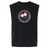 The Society of Iowa Rugby Referees Unisex Heavyweight Cotton Garment-Dyed Mid-Length Muscle Tee by EMB S&S Activewear comes in black and features a circular logo with two pink flowers and green leaves, bordered by the text “Society of Iowa Rugby Referees S.I.R.R.”.