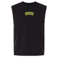Introducing the Winchester Cannons Unisex Heavyweight Cotton Garment-Dyed Mid-Length Muscle Tee from EMB S&S Activewear. This sleeveless black shirt features a small yellow “Winchester Cannons” banner logo on the upper chest and is crafted from garment-dyed heavyweight cotton for a soft, lived-in feel. Designed with a unisex boxy fit, this muscle tee offers modern comfort and effortless style.