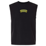Introducing the Winchester Cannons Unisex Heavyweight Cotton Garment-Dyed Mid-Length Muscle Tee from EMB S&S Activewear. This sleeveless black shirt features a small yellow “Winchester Cannons” banner logo on the upper chest and is crafted from garment-dyed heavyweight cotton for a soft, lived-in feel. Designed with a unisex boxy fit, this muscle tee offers modern comfort and effortless style.
