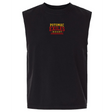 Introducing the EMB S&S Activewear Potomac Exiles Rugby Club Unisex Heavyweight Cotton Garment-Dyed Mid-Length Muscle Tee—a sleeveless black shirt featuring “Potomac Exiles Rugby” printed in bold red and yellow text across the chest. With its boxy fit and premium heavyweight cotton construction, this muscle tee delivers exceptional comfort and durability for both workouts and casual wear.
