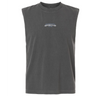 The South Orange County Raptors Unisex Heavyweight Cotton Garment-Dyed Mid-Length Muscle Tee by EMB S&S Activewear is a sleeveless, dark gray crew-neck top featuring “RAPTORS RUGBY” in small white text and additional smaller text on the chest.
