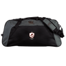 The EMB Canterbury West Potomac RFC Holdall Duffle Bag is a large, black and gray water-repellent sports bag with a shoulder strap and the club logo on front—ideal for rugby players who need durability and style on the go.