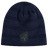 The EMB Canterbury Uruguay Shield Beanie in blue and black stripes showcases a unique bird logo, capturing Uruguay's vibrant energy.