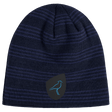 The EMB Canterbury Uruguay Shield Beanie in blue and black stripes showcases a unique bird logo, capturing Uruguay's vibrant energy.