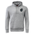 The Uruguay Shield Club Hoodie by EMB Canterbury is a gray hooded sweatshirt made from premium fleece, featuring a kangaroo pocket and a black emblem on the chest. Ideal for rugby fans, it seamlessly combines style and comfort.