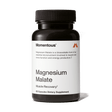 Momentous Magnesium Malate by Momentous comes in a black bottle with 60 capsules and is marketed as a dietary supplement for muscle recovery and energy production.