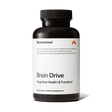 A black bottle labeled "Momentous Brain Drive" by Momentous, a dietary supplement with a nootropic formula to support brain health and cognitive performance, containing 60 capsules.