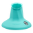 The Rugby Bricks Vortex High Cut Kicking Tee by Rugby Bricks is a teal kicking tee with "RUGBYBRICKS" and a logo on the base, designed to securely hold a rugby ball upright for goal kicking.