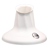 The Rugby Bricks Vortex High Cut Kicking Tee by Rugby Bricks is a white plastic vase-shaped extender with a flared base, an oval top opening, and a small product label on the base.