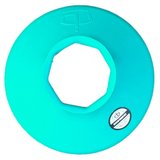 The Limited Edition Rugby Bricks Vortex Mid Cut Kicking Tee in teal showcases precision akin to Connor Murray's rugby skills, with a compact design and subtle branding on its surface, all presented against a pristine white background.