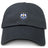The EMB S&S Activewear Villanova Rugby Club Adult Low-Profile Cotton Twill Dad Cap is black and features an embroidered crest with two lions, a crown, and "VILLANOVA RUGBY" on the front.