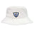 The Villanova Rugby Club Crusher Bucket Cap by EMB S&S Activewear features a blue and gold crest with two lions and "RUGBY" on the front, delivering stylish sun protection in cotton twill.