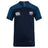 The Villanova Rugby Club Vapodri Evader Jersey by EMB Canterbury features navy blue and dark teal, short sleeves, team crest and logo on the chest, and moisture-wicking Vapodri tech for comfort during every rugby match.