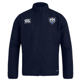 The Villanova Rugby Club Track Jacket by EMB Canterbury is a navy blue lightweight jacket with the club crest on the left chest and Canterbury logo on the right—perfect as a club track jacket.