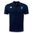 The Rugby VA Club Dry Polo by EMB Canterbury is a navy blue, short-sleeve polo with a collar, Rugby League chest logos, and advanced Vapodri Technology for breathable comfort—ideal for active days.