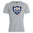 The Villanova Rugby Club Plain Tee by WRS Canterbury is a gray cotton blend t-shirt with a crest of two lions, shield, "VILLANOVA," and "RUGBY" below—ideal for fans who want comfort and team spirit.