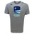 The Rugby VA Tempo Vapodri T-Shirt by WRS Canterbury is a gray athletic tee with short sleeves, a blue Rugby Virginia logo on the chest, and features moisture-wicking fabric for active days.