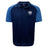 The Villanova Rugby Club Elite Polo by EMB Canterbury features navy and light blue colors, short sleeves, a collar, button placket, embroidered chest crest, logo on the shoulder, and lightweight Vapodri fabric for all-day comfort.