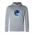 The Rugby VA Club Lightweight Hoodie by Canterbury from WRS Canterbury is a light gray hoodie with a blue "Rugby Virginia" logo and kangaroo pocket—ideal for Canterbury Club fans.