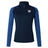 The Villanova Rugby Club Women's Elite First Layer by EMB Canterbury features navy and light blue, a quarter-zip collar, and a crest logo—perfect for training or as a sleek base layer.