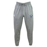 The Villanova Rugby Club Leisure Sweatpant by EMB Canterbury features recycled polyester fleece, an elastic waistband with drawstring, and two embroidered thigh logos. Displayed on a white background, these joggers are ideal for modern leisurewear.