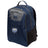 The Villanova Rugby Club Medium Backpack by EMB Canterbury features a navy blue design, front zip pocket, black mesh side pocket, padded laptop pocket, and the rugby club crest on the front.