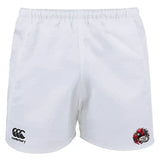 Vienna Rugby Player's Drill Short by EMB Canterbury, featuring logos of the brand and Dragons on the lower front, made from sustainable sportswear materials.