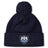 The Villanova Rugby Club Pom Pom Beanie by EMB Canterbury features a cozy navy knit, an embroidered club crest on the front cuff, and a playful pom pom on top.