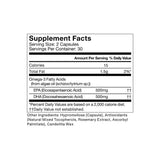 Momentous Vegan Omega-3 Supplement Facts label shows serving size, calories, total fat, Algal Oil vegan omega-3 (EPA and DHA), and other ingredients from Momentous.