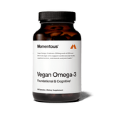 Momentous Vegan Omega-3 by Momentous offers 60 capsules with plant-based omega-3 from algal oil, supporting foundational and cognitive health.