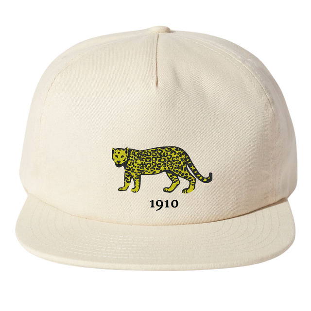 Embrace history with the Nations of Rugby Argentina Vintage Brushed Cotton Cap by EMB Weld. This beige cap features an embroidered leopard design above "1910," perfect for rugby fans seeking classic Argentinian style.