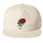 This beige cap from the Nations of Rugby Classics Collection by EMB Weld features a detailed red rose with green leaves and "1871" on the front, embodying the spirit of the England Vintage Rugby Cap.