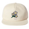 The Nations of Rugby Japan Vintage Brushed Cotton Cap by EMB Weld features embroidered white flowers with yellow centers and green stems above the number "1932.
