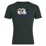 The Canterbury Virginia CCC Flag Club T-shirt by WRS Canterbury is a dark green tee with the iconic logo featuring rugby players and a red floral design—ideal for fans of classic rugby style tees.