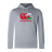 The WRS Canterbury Wales CCC Club Lightweight Hoodie is a gray polyester hoodie with a front logo in red and green, featuring a kangaroo and New Zealand mountain scene. This comfortable hoodie is perfect for any adventure.